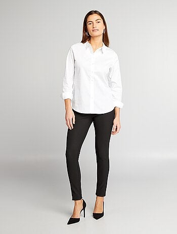 Camisa entallada cuello italiano