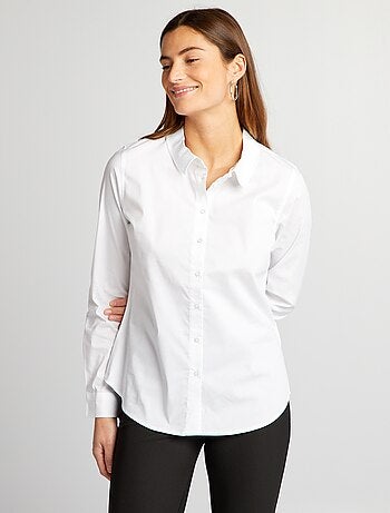 Camisa entallada cuello italiano