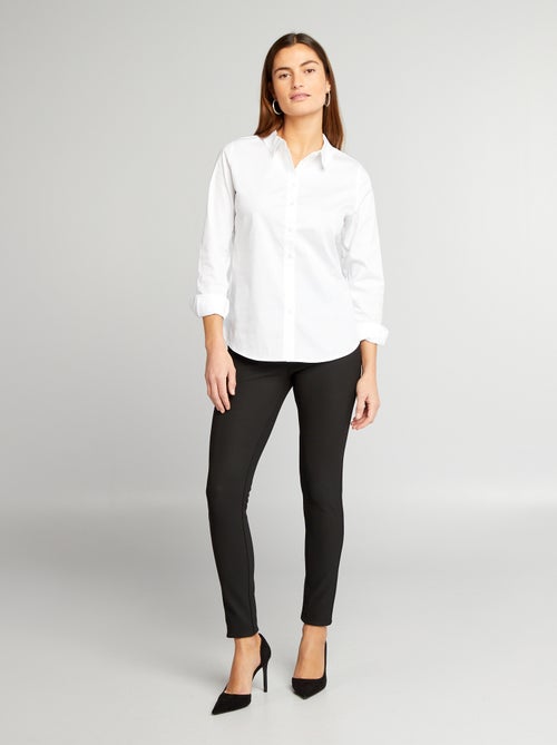 Camisa entallada cuello italiano - Kiabi Camisa entallada cuello italiano - Kiabi