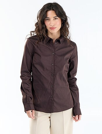 Camisa entallada cuello italiano