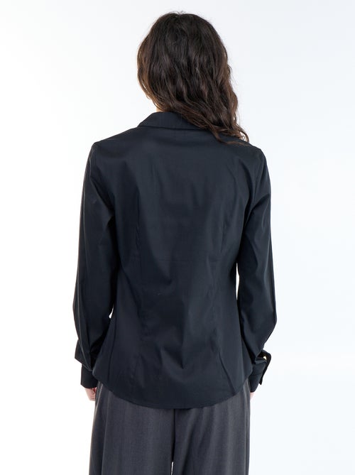 Camisa entallada cuello italiano - Kiabi