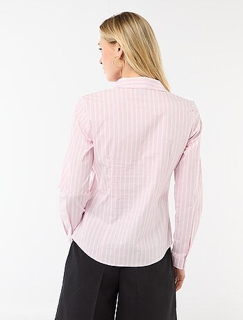 Camisa entallada cuello italiano