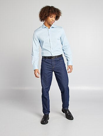 Camisa entallada de cuello italiano