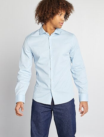 Camisa entallada de cuello italiano