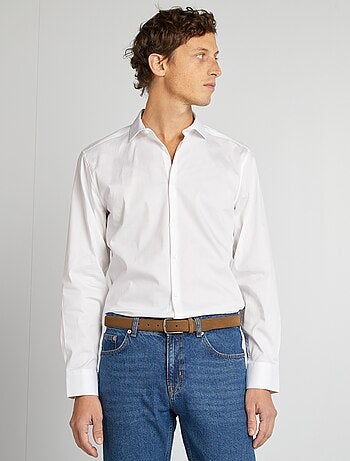 Camisa entallada de cuello italiano