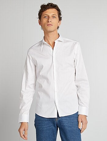 Camisa entallada de cuello italiano