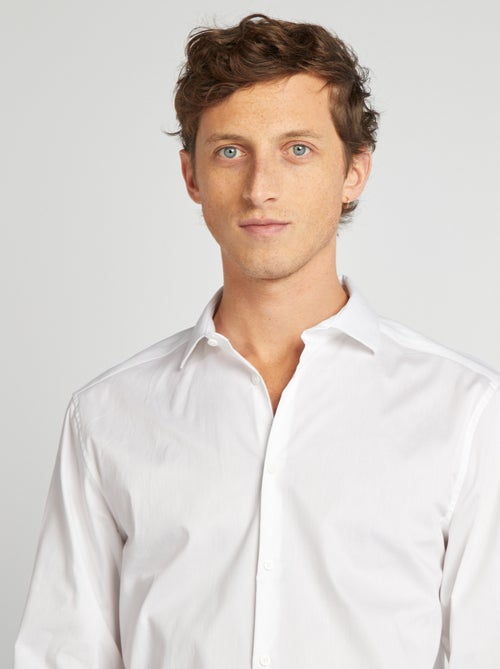 Camisa entallada de cuello italiano - Kiabi