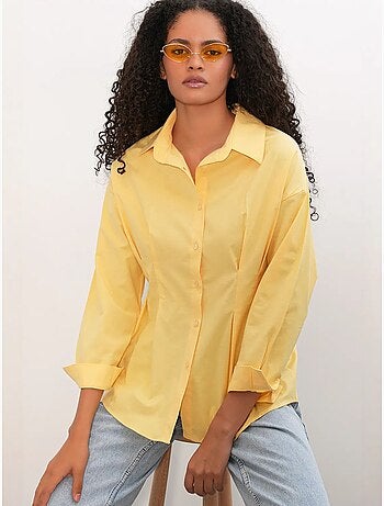 Camisa entallada de popelina con cierre de botones frontal bdart