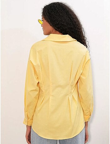 Camisa entallada de popelina con cierre de botones frontal bdart