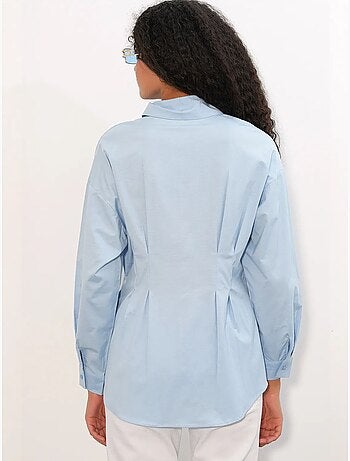 Camisa entallada de popelina con cierre de botones frontal bdart