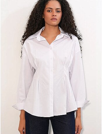 Camisa entallada de popelina con cierre de botones frontal bdart