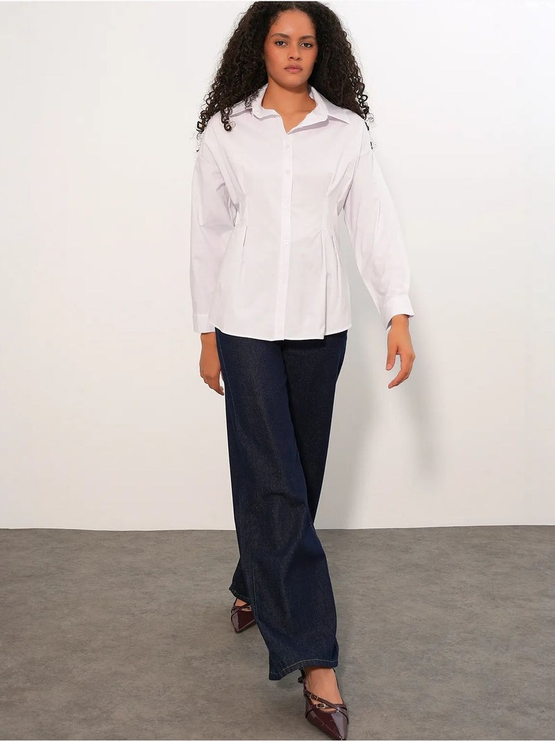 Camisa entallada de popelina con cierre de botones frontal bdart Blanco - Kiabi