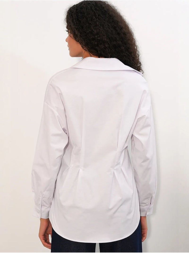 Camisa entallada de popelina con cierre de botones frontal bdart Blanco - Kiabi