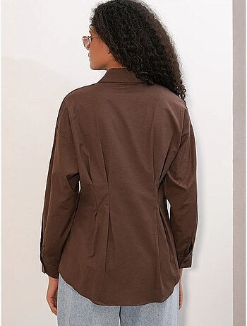 Camisa entallada de popelina con cierre de botones frontal bdart