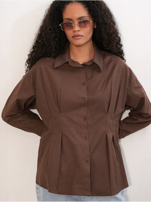 Camisa entallada de popelina con cierre de botones frontal bdart - Kiabi Camisa entallada de popelina con cierre de botones frontal bdart - Kiabi