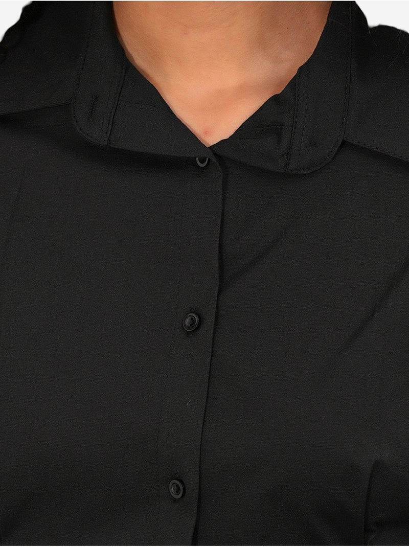 Camisa entallada de popelina con cierre de botones frontal bdart Negro - Kiabi