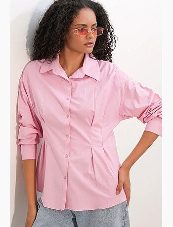 Camisa entallada de popelina con cierre de botones frontal bdart