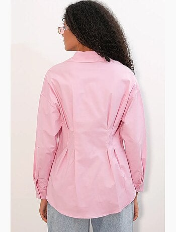 Camisa entallada de popelina con cierre de botones frontal bdart
