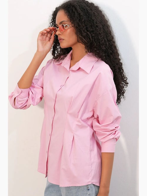 Camisa entallada de popelina con cierre de botones frontal bdart - Kiabi Camisa entallada de popelina con cierre de botones frontal bdart - Kiabi