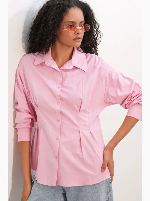 Camisa entallada de popelina con cierre de botones frontal bdart - Kiabi Camisa entallada de popelina con cierre de botones frontal bdart - Kiabi