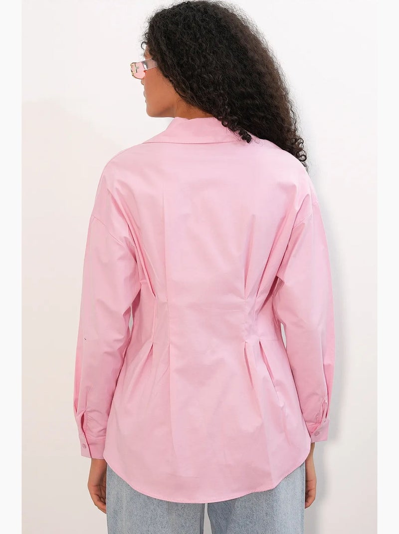 Camisa entallada de popelina con cierre de botones frontal bdart Rosa - Kiabi