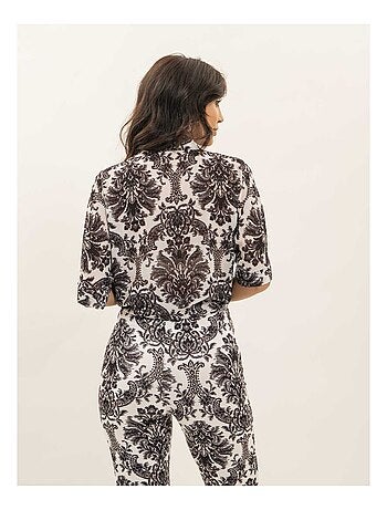 Camisa estampada anudada OXALIE