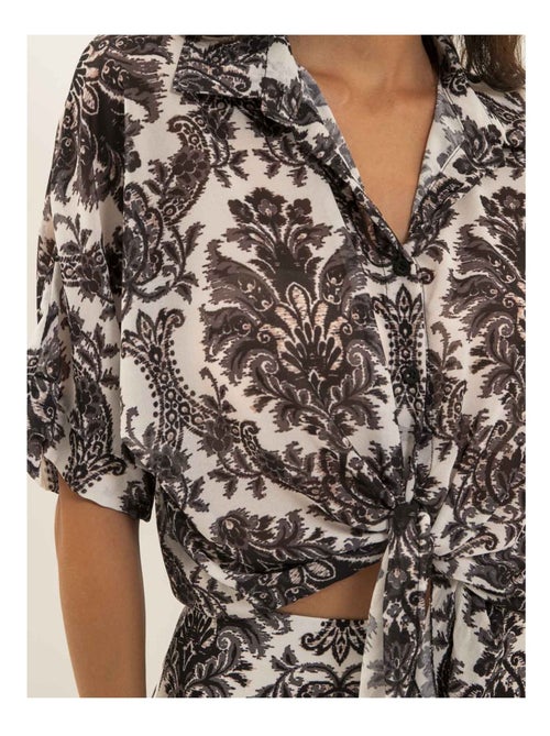 Camisa estampada anudada OXALIE - Kiabi