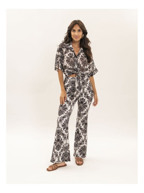 Camisa estampada anudada OXALIE - Kiabi