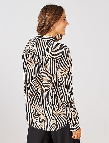 Camisa estampada 'cebra' - Kiabi