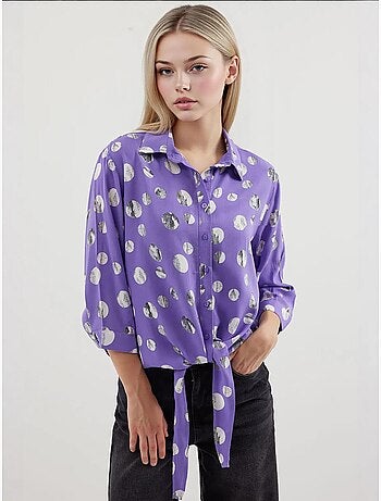Camisa estampada con lazo delantero bdart