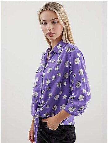 Camisa estampada con lazo delantero bdart