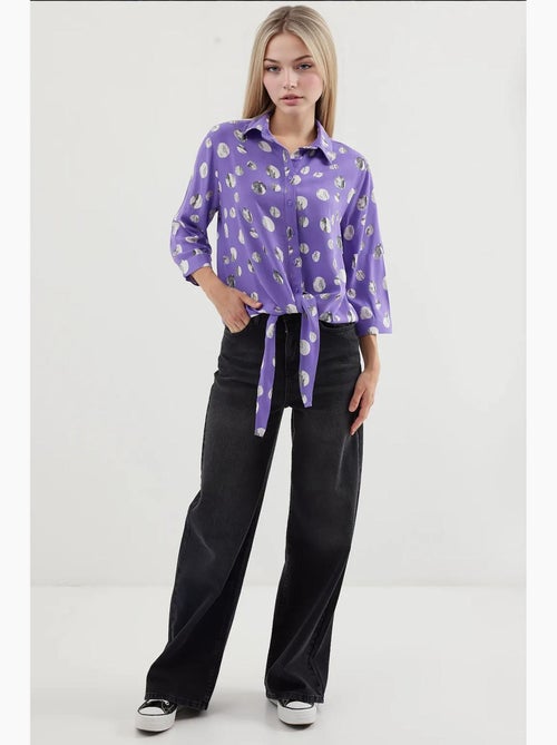 Camisa estampada con lazo delantero bdart - Kiabi Camisa estampada con lazo delantero bdart - Kiabi