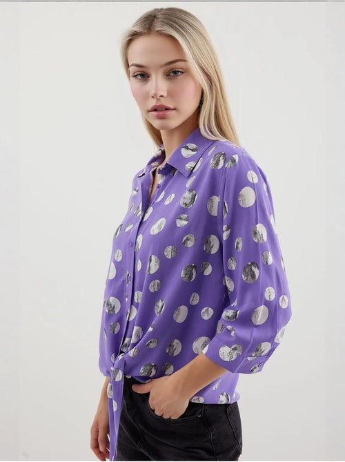 Camisa estampada con lazo delantero bdart - Kiabi Camisa estampada con lazo delantero bdart - Kiabi