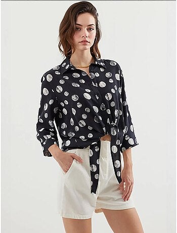 Camisa estampada con lazo delantero bdart