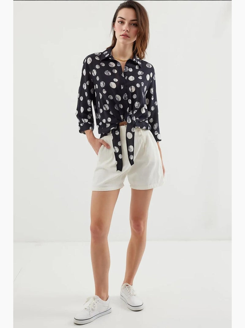 Camisa estampada con lazo delantero bdart Negro - Kiabi