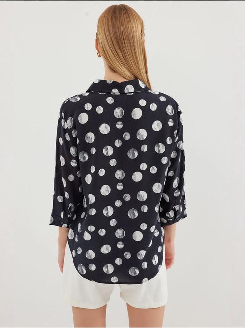 Camisa estampada con lazo delantero bdart - Kiabi Camisa estampada con lazo delantero bdart - Kiabi