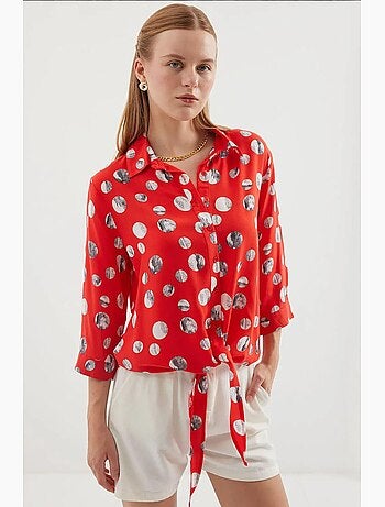 Camisa estampada con lazo delantero bdart