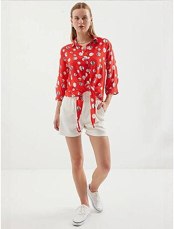 Camisa estampada con lazo delantero bdart