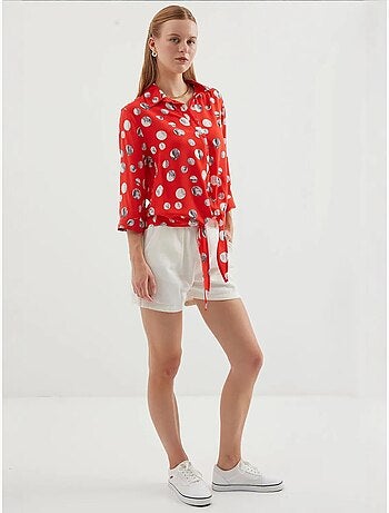 Camisa estampada con lazo delantero bdart
