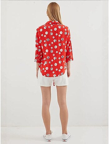 Camisa estampada con lazo delantero bdart