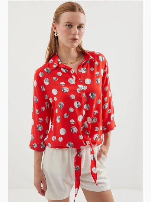Camisa estampada con lazo delantero bdart - Kiabi Camisa estampada con lazo delantero bdart - Kiabi