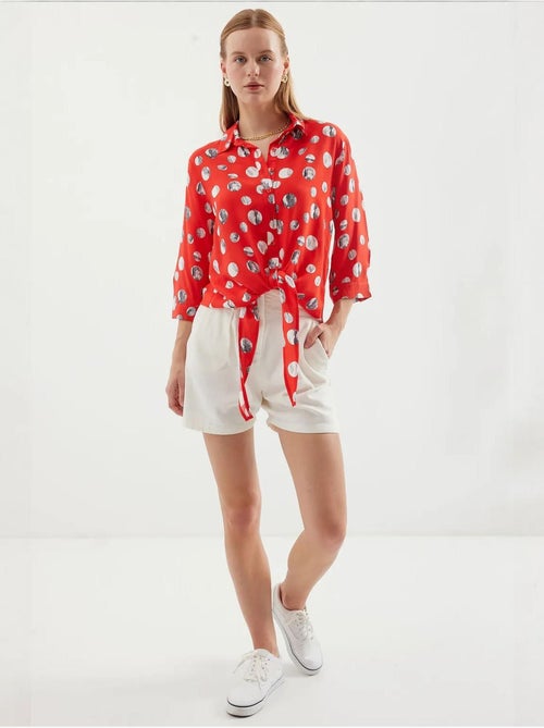 Camisa estampada con lazo delantero bdart - Kiabi Camisa estampada con lazo delantero bdart - Kiabi