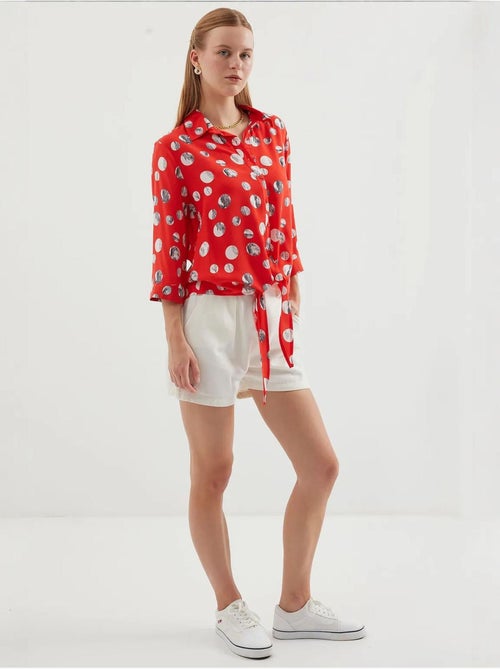 Camisa estampada con lazo delantero bdart - Kiabi Camisa estampada con lazo delantero bdart - Kiabi