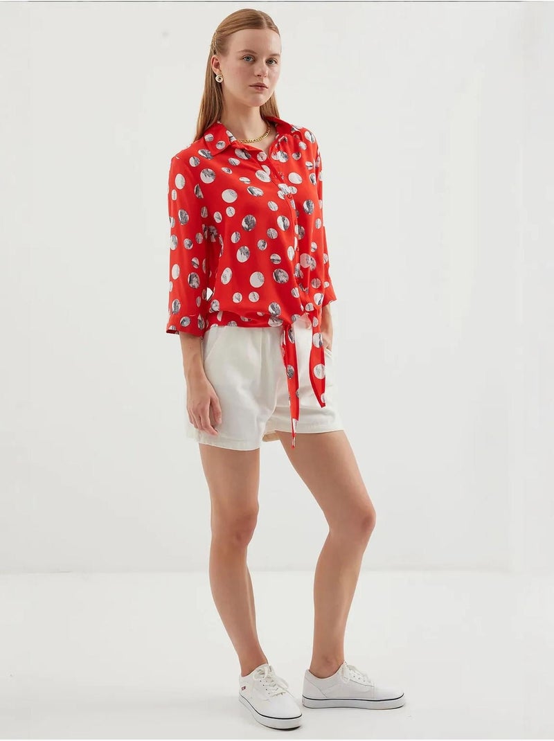 Camisa estampada con lazo delantero bdart Rojo - Kiabi