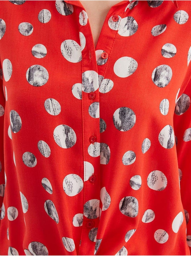Camisa estampada con lazo delantero bdart Rojo - Kiabi