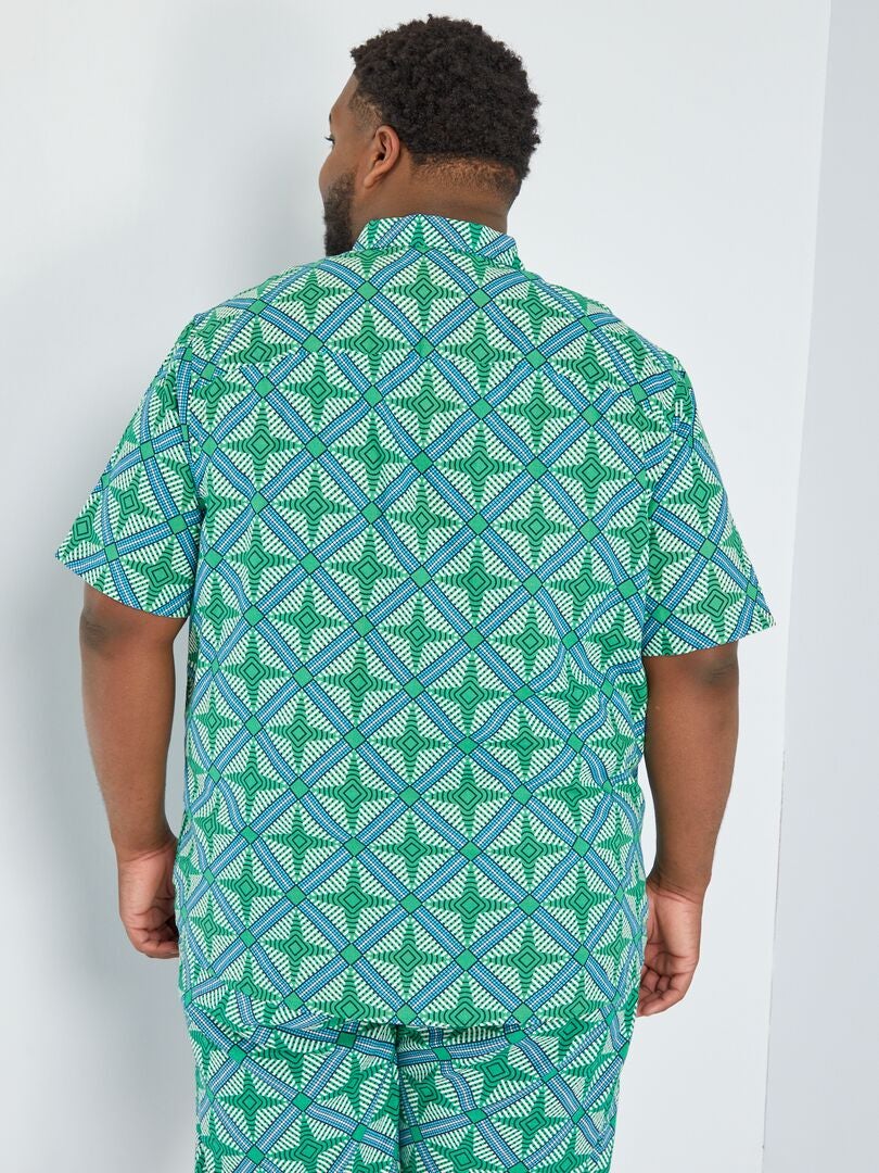Camisa estampada de manga corta VERDE - Kiabi