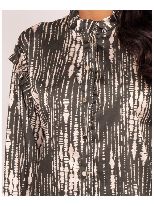 Camisa estampada de satén OBONE - Kiabi