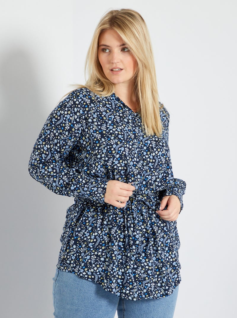 Camisa estampada 'flores' AZUL - Kiabi