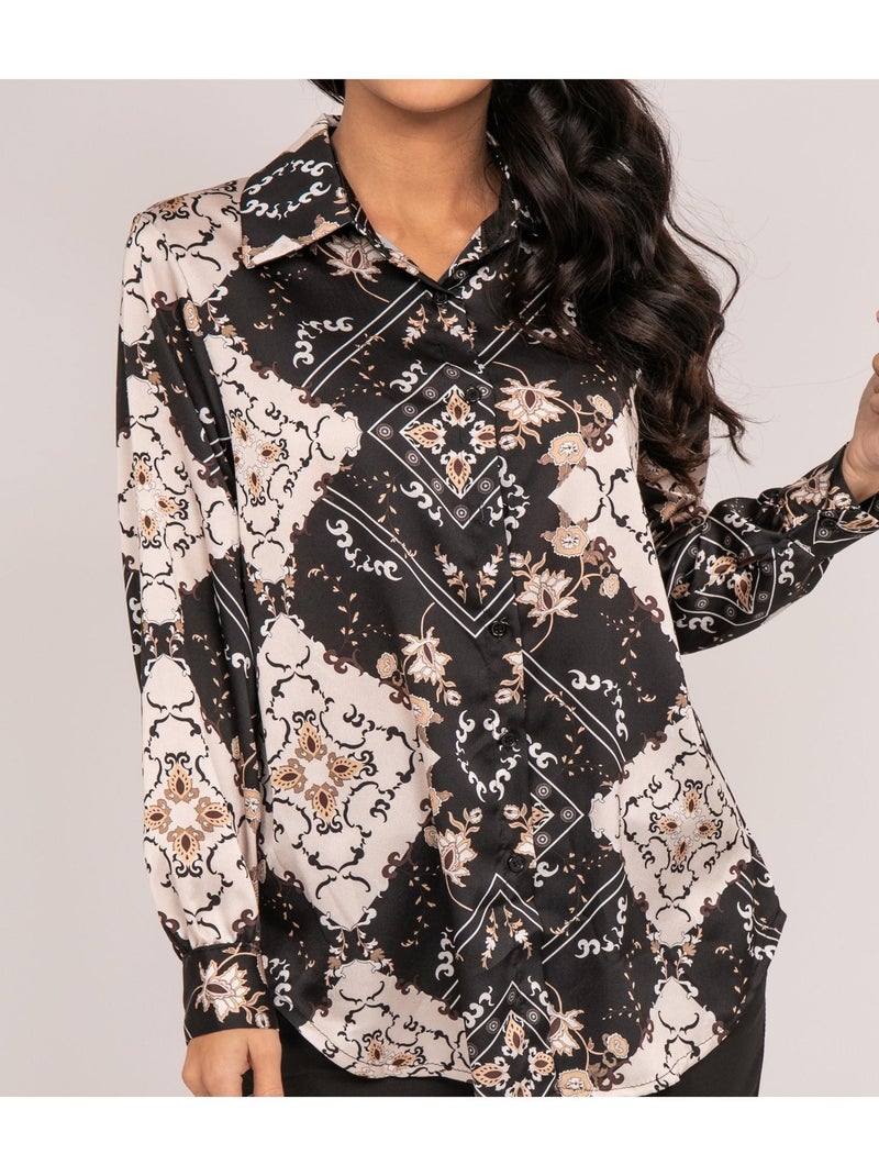 Camisa estampada OMIST Negro - Kiabi