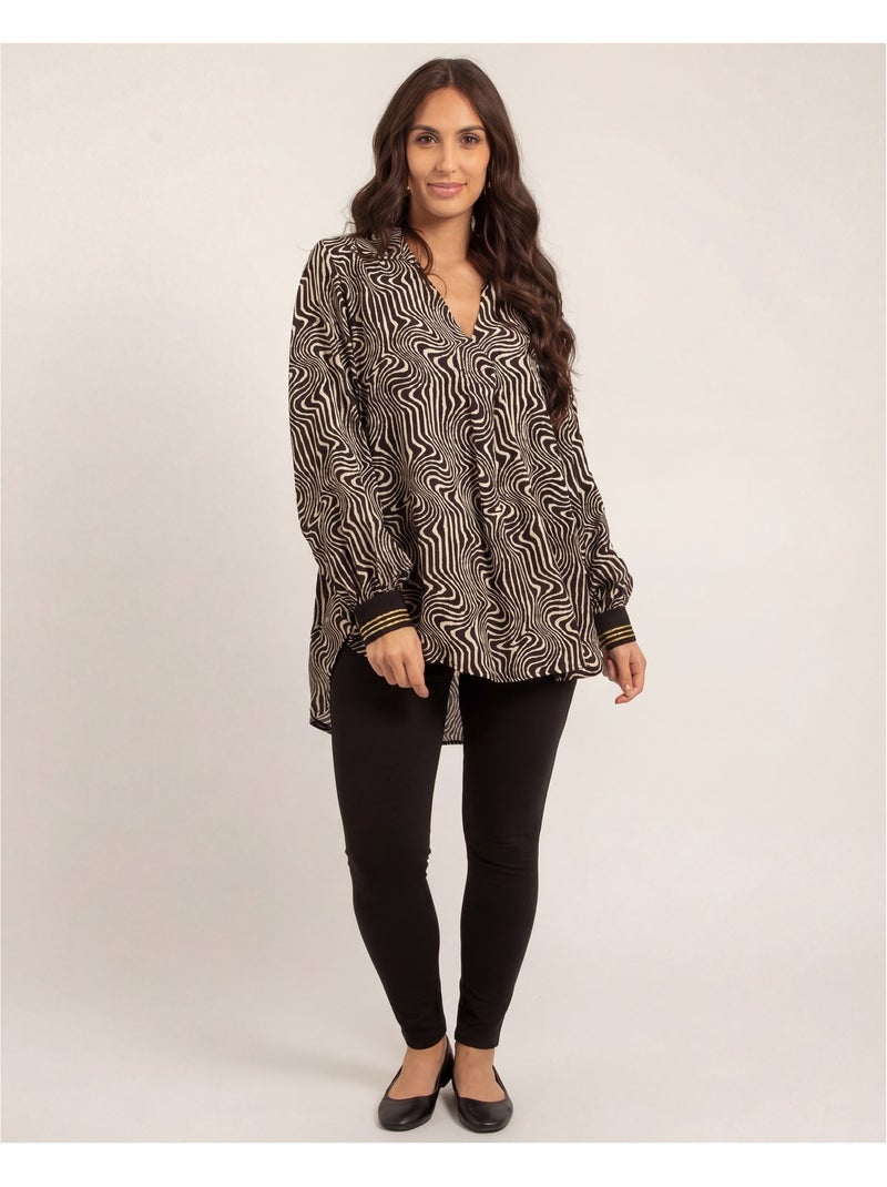Camisa estampada OZANA Negro - Kiabi